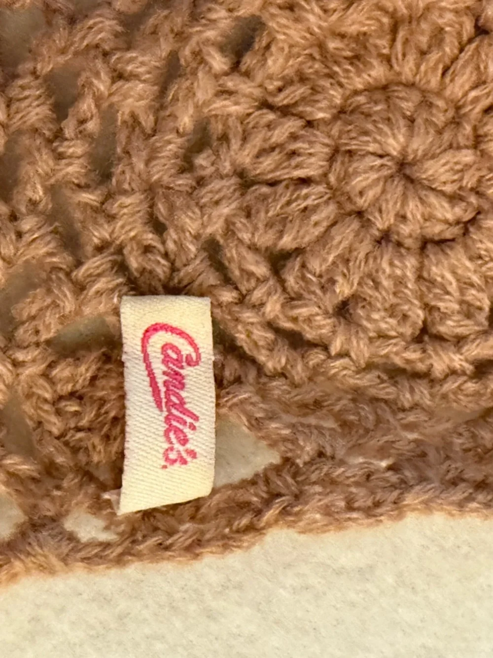 Candie's Patchwork Crochet Fringe Scarf